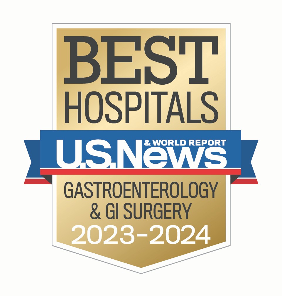 USNWR badge for gastroenterology 2023-2024