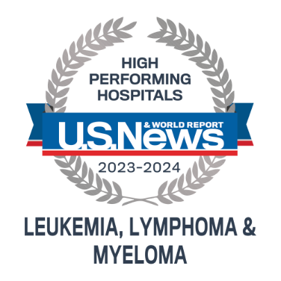 USNWR leukemia, lymphoma, and myeloma badge