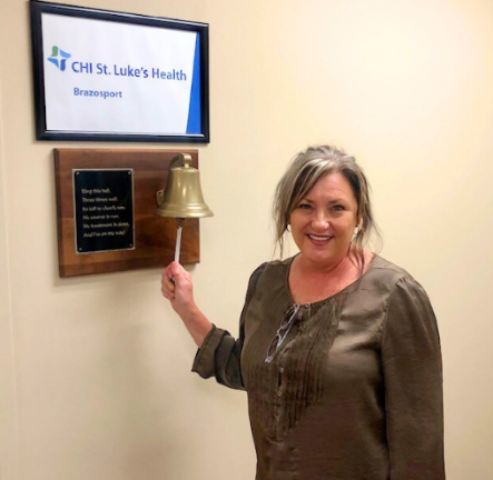 Robin Hyden ringing a bell