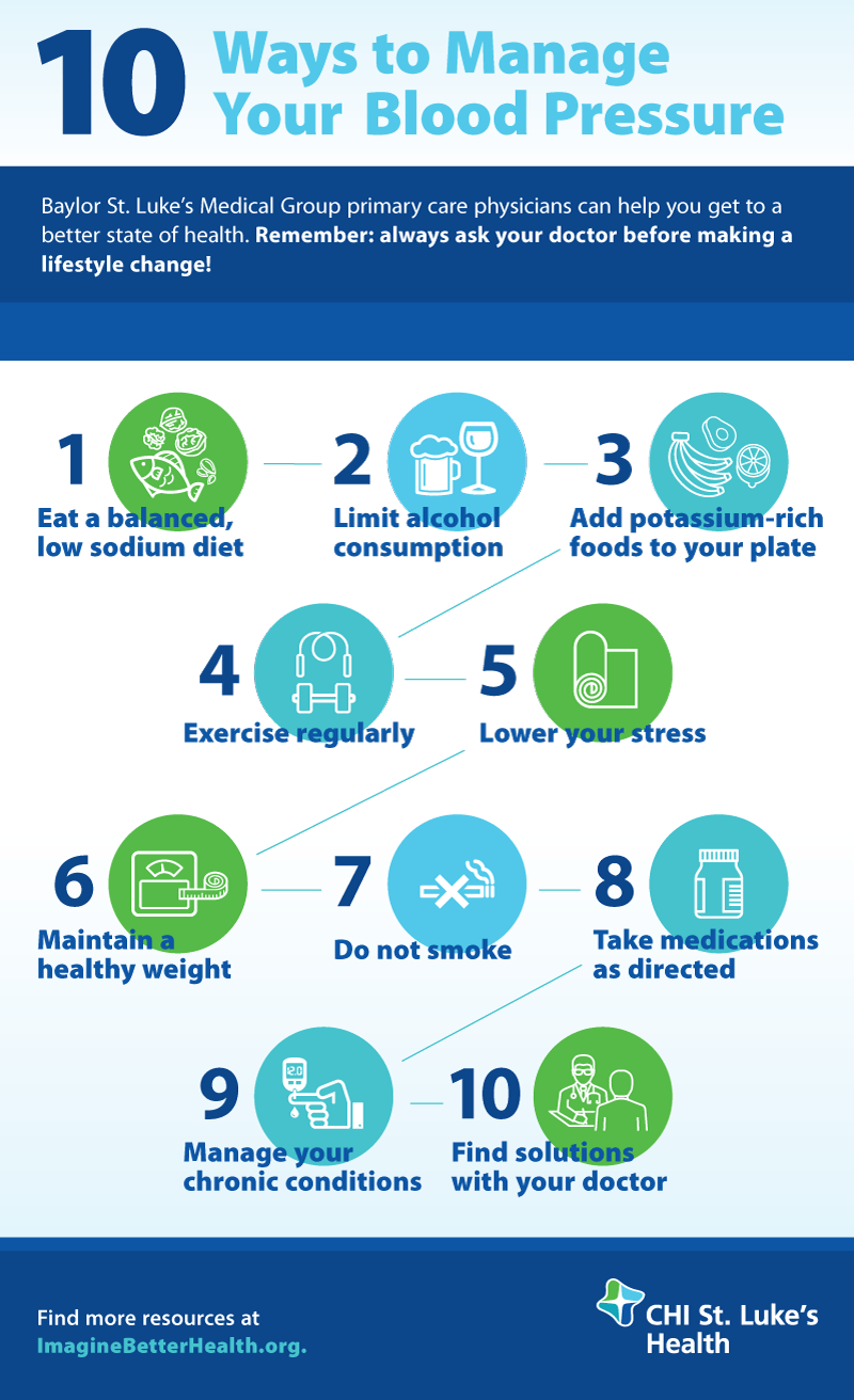 10 Ways To Manage Your Blood Pressure St Lukes Health St Lukes