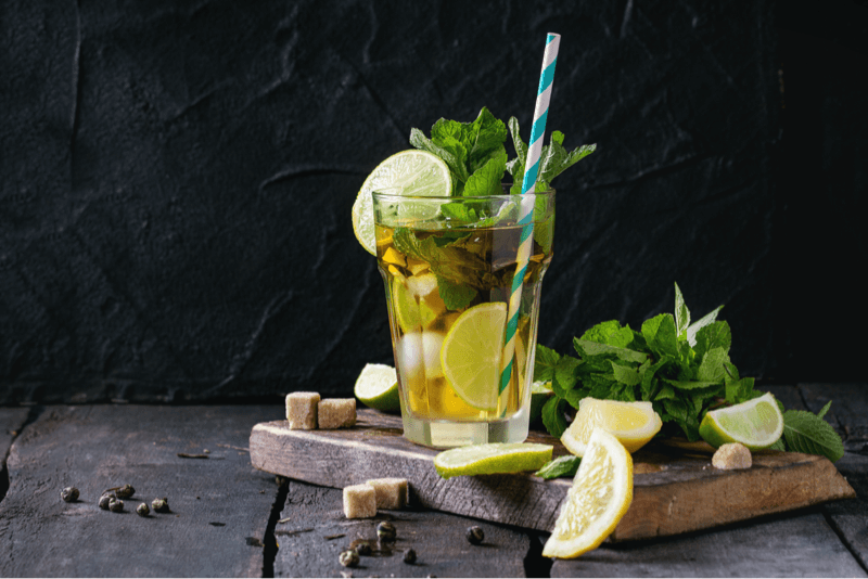 Lemongrass mint tea mocktail, a zesty iced tea recipe for summer.